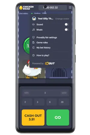 Instellingen Chicken Road Demo